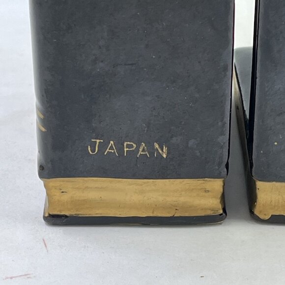 Vintage Black Poodle Dog Porcelain Bookends Set Pen Pencil Holder Japan - Picture 9 of 13